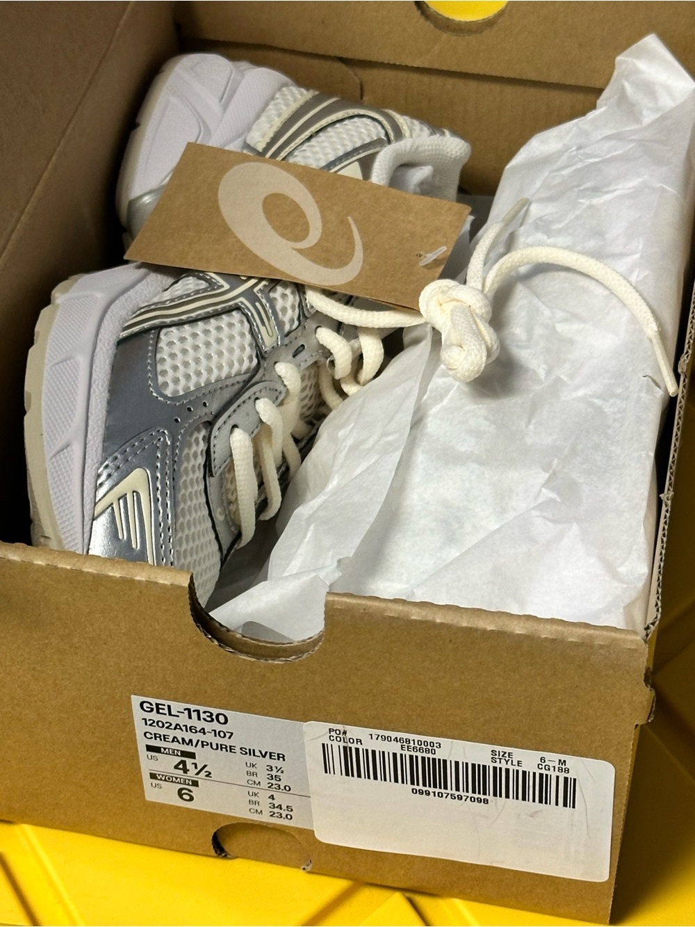 ASICS GEL-1130 Silver and White Running Sneakers - NEW - Picture 4 of 11